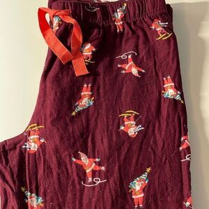 Old Navy Christmas Pajama Pants Santa Skiing Skating woman’s Medium
